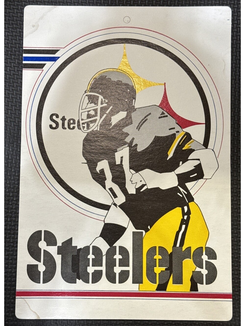 Vintage 1974 Fleer Big Signs PITTSBURG STEELERS 8" x 11.5" RARE
